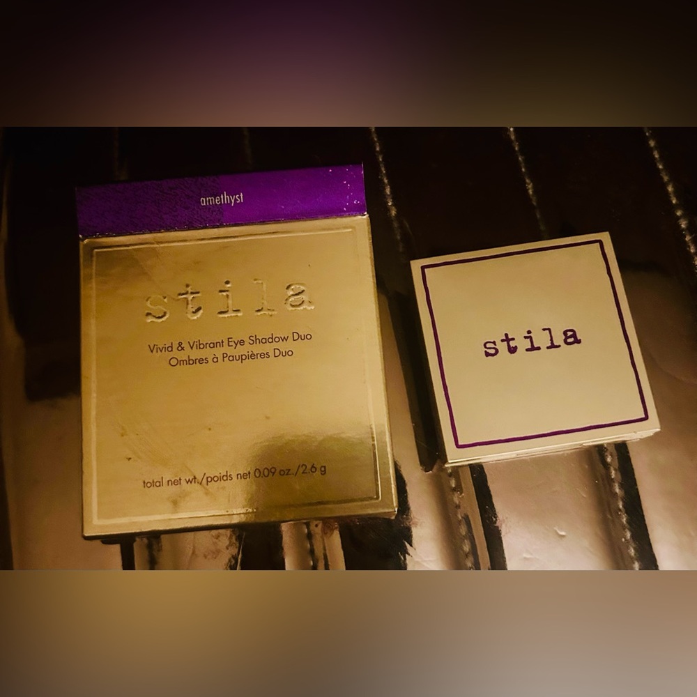 STILA Vivid & Vibrant Eyeshadow Duo Compact in Shimmering Amethyst, BNIB - Picture 2 of 6